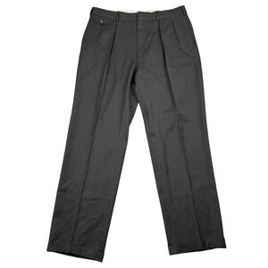 Vintage Polo by Ralph Lauren Pleated Trousers 36x33 Gray Dress Pants Cuffed Mens